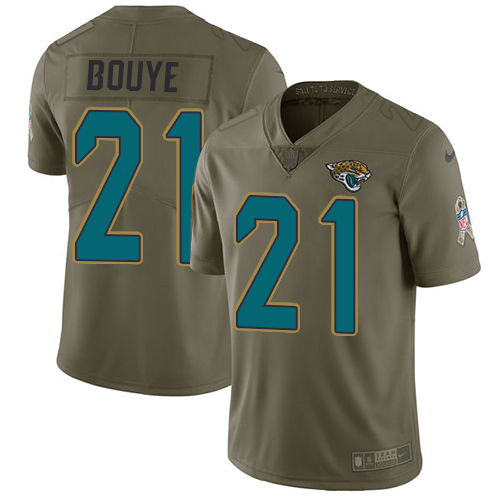 Jacksonville Jaguars #21 A.J. Bouye Olive Youth Stitched NFL Limited 2017 Salute to Service Jersey->youth nfl jersey->Youth Jersey